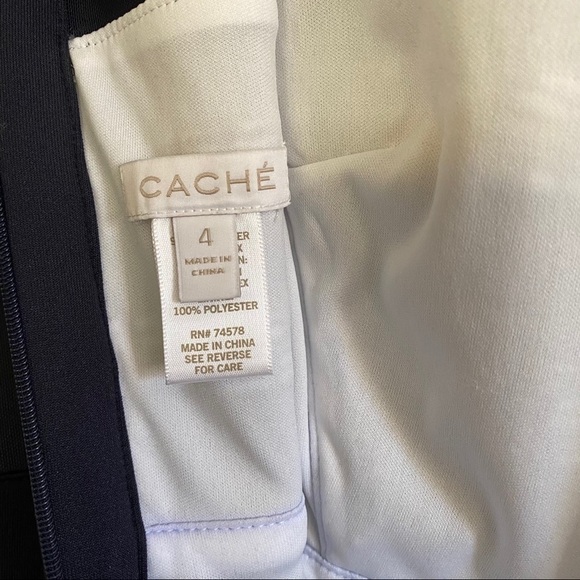 Cache Vintage Snake Print Blue Print Sheer Neck Mesh Panel Cap Sleeve Dress - Picture 2 of 7